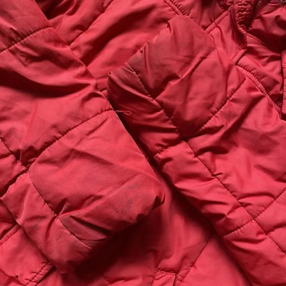 Aeropostale Womens Jacket Jacket XL Red Fleece Puffer Hoodie Pockets Full Zip - Picture 10 of 12